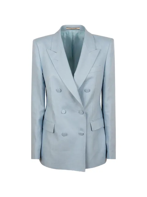 Tagliatore double-breasted linen jacket Blue JPARIGI10B340021EI811
