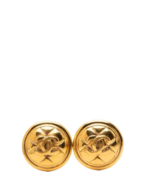 CHANEL Pre-Owned 1970-1980 Gold Plated CC Quilted Round Clip On Earrings costume earrings Gold D6L92WOGNHWLS5P1