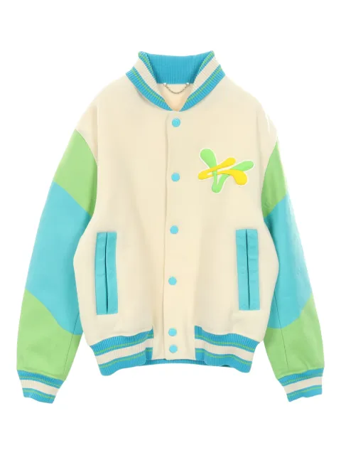 Louis Vuitton Pre-Owned 10s duck-appliqué varsity jacket Neutrals 1034091