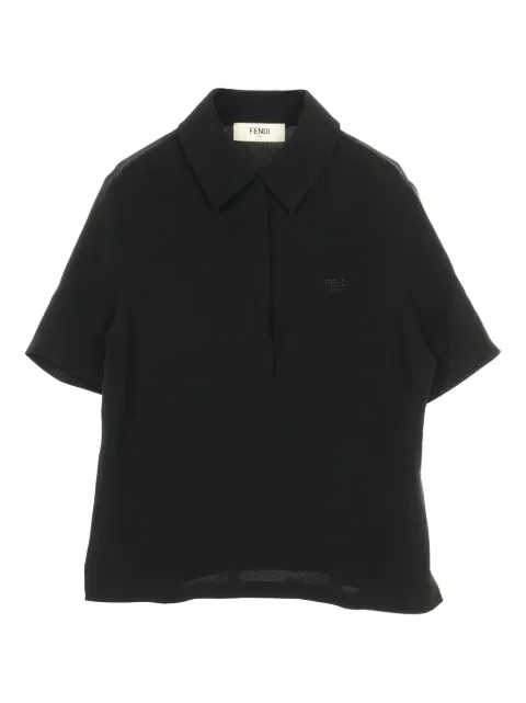 Fendi Pre-Owned 10s logo-detail short-sleeve polo shirt Black 1028039