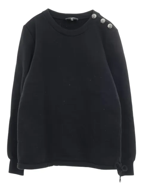 CHANEL Pre-Owned 1986-1988 Camellia button sweatshirt Black 1028661