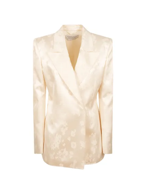 Gabriela Hearst floral-jacquard double-breasted blazer Neutrals 3265084S144IVR