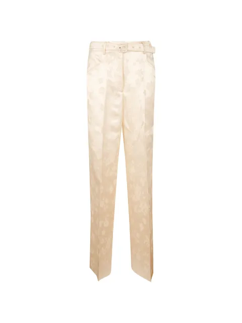 Gabriela Hearst floral-jacquard belted trousers Neutrals 3262168S144IVR