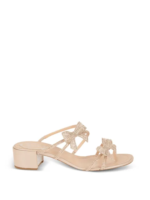 René Caovilla crystal-embellished bow sandals Neutrals C12863040R001V233