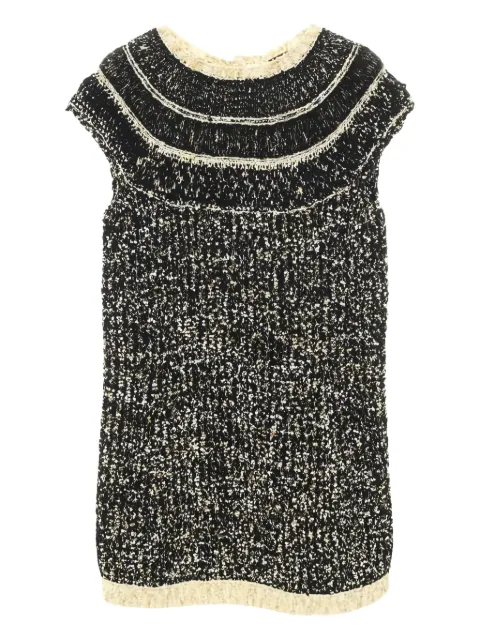 CHANEL Pre-Owned 1986-1988 short-sleeve knitted dress Black 1031373