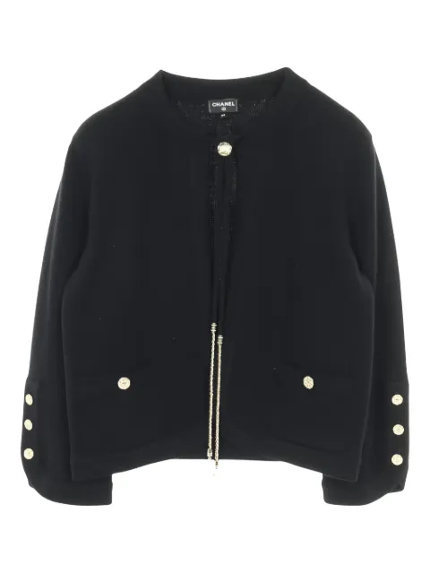 CHANEL Pre-Owned 1986-1988 long-sleeve buttoned cardigan Black 1031326