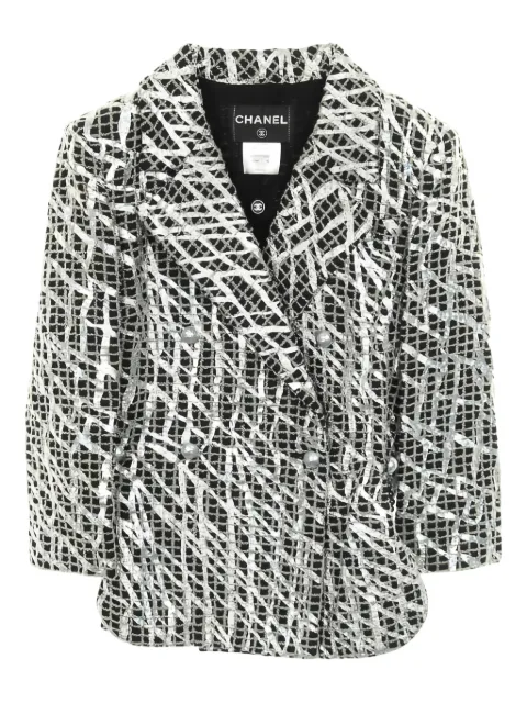 CHANEL Pre-Owned 1986-1988 tweed jacket Black 1030706