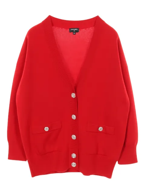 CHANEL Pre-Owned Bijou cashmere cardigan Red 1031334