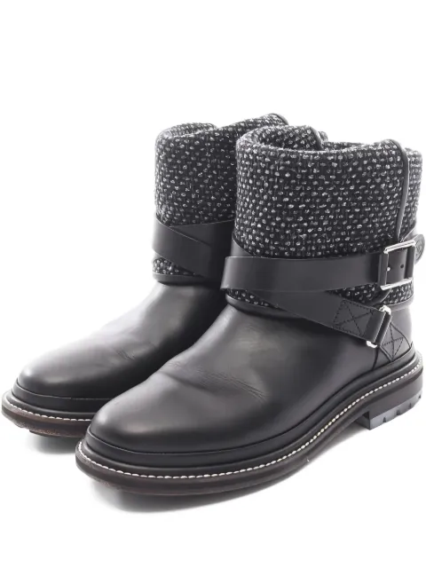 CHANEL Pre-Owned 1986-1988 Engineer leather boots Black 1025404