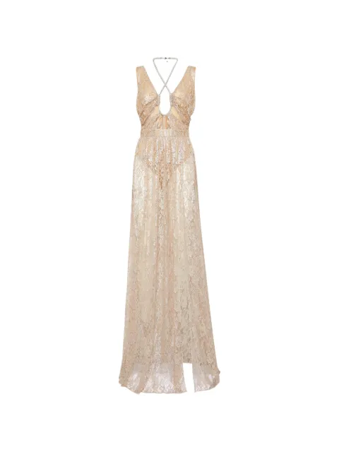 Philipp Plein lace long dress Neutrals AADCWRG3265PTE003N