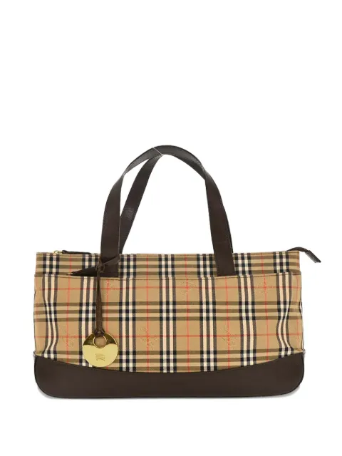 Burberry Pre-Owned 1990-2000s house check tote bag Neutrals 195899