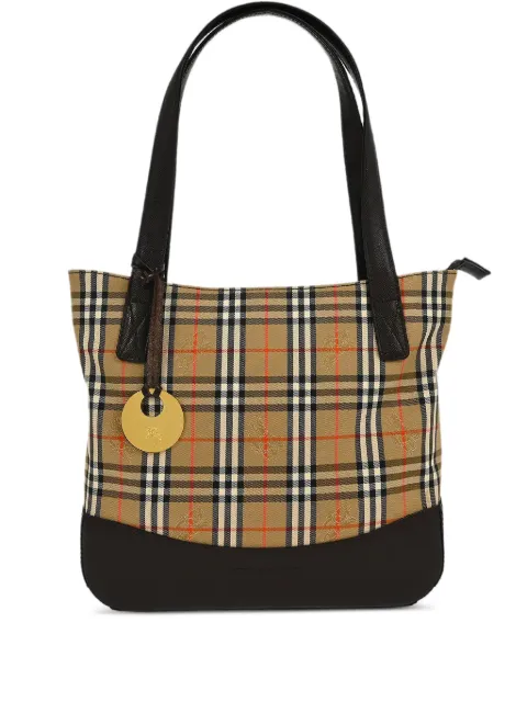 Burberry Pre-Owned 1990-2000s house check tote bag Neutrals 166768