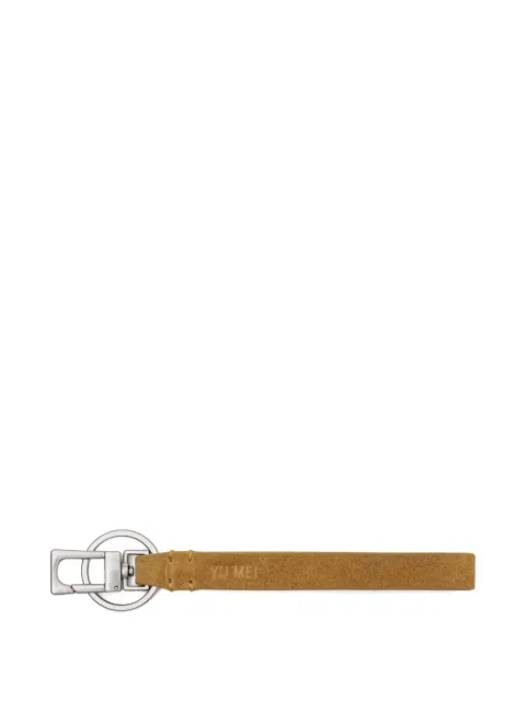 Yu Mei Key logo-debossed suede keyring Brown 09421034804838