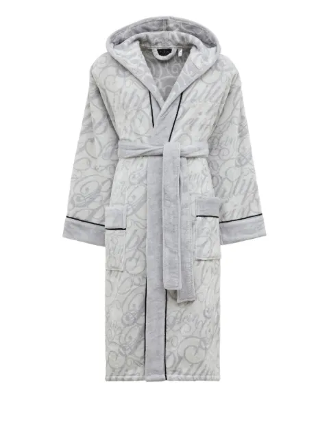 Philipp Plein Signature hooded bath robe White AAEAUAG0087PTE003N