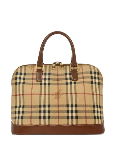 Burberry Pre-Owned 1990-2000s house check tote bag Neutrals 177461
