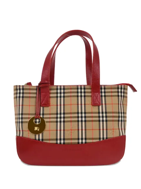 Burberry Pre-Owned 1990-2000s check canvas tote bag Neutrals 166757