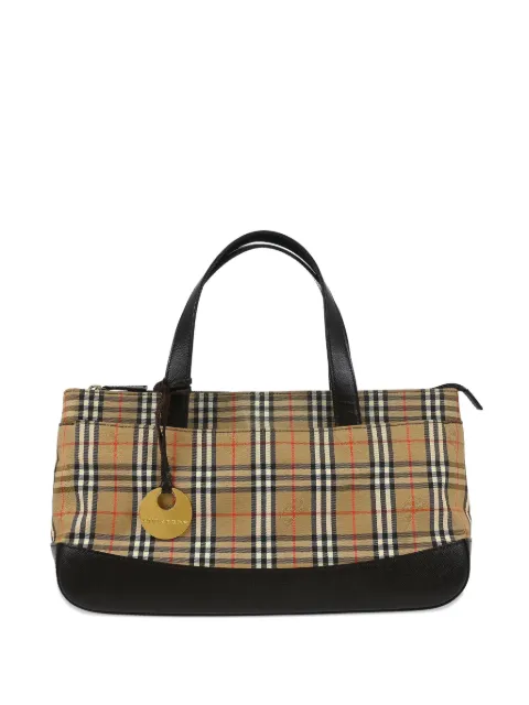 Burberry Pre-Owned 1990-2000s house check tote bag Neutrals 177296