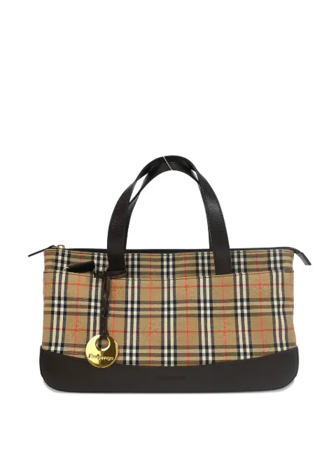 Burberry Pre-Owned 1990-2000s check tote bag Neutrals 177304