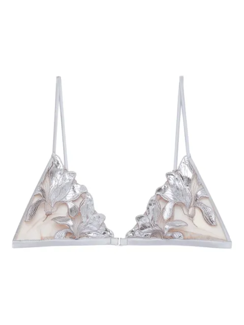 Fleur Du Mal Lily embroidery bra Grey BR05164300