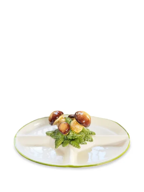 Les-Ottomans Mushroom hand-painted ceramic starter trays Neutrals MUTT07