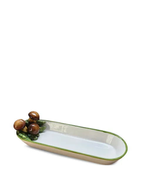 Les-Ottomans Mushroom hand-painted ceramic tray White MUTT10