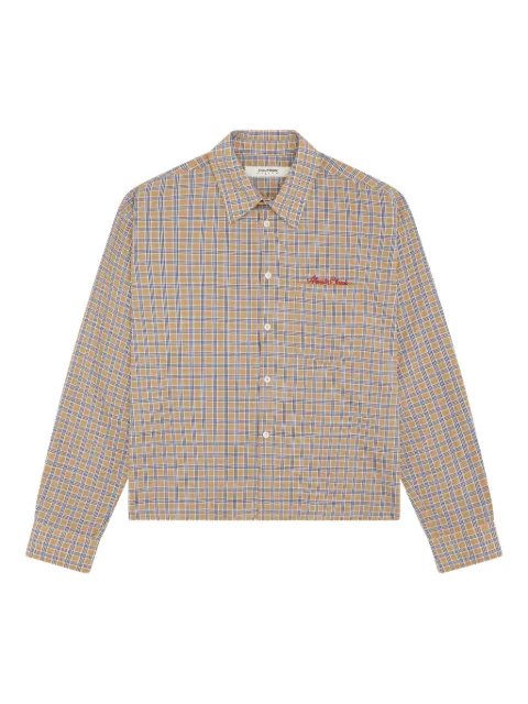 ABOUTBLANK check chest-pocket shirt Neutrals SS26050