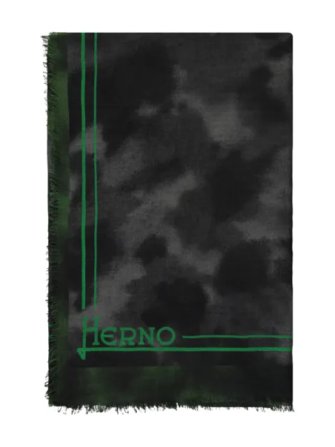 Herno fringed logo-print scarf Black SCP00010U33405P