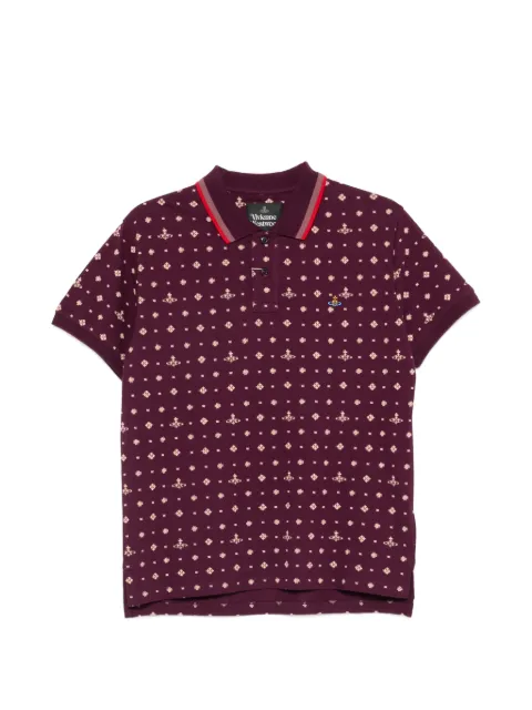 Vivienne Westwood orb print polo shirt Purple 2H01000UJ00AVO201