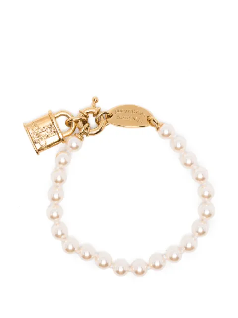 Vivienne Westwood small Celestia padlock-pendant bracelet Gold 6102026B02R107