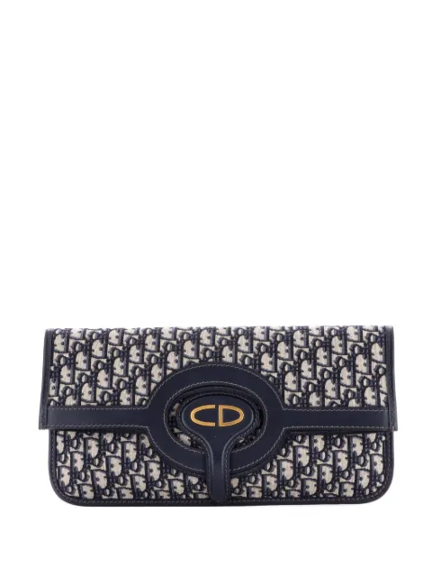 Christian Dior Pre-Owned Fold Over Oblique Canvas clutch bag Blue T3WWQNO4FHX8IP62