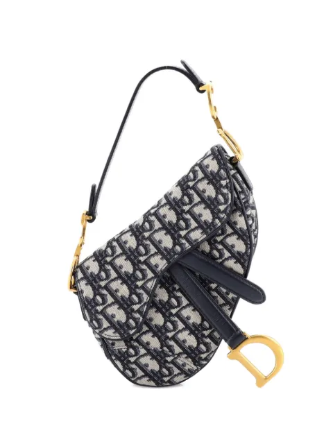 Christian Dior Pre-Owned Saddle Handbag Oblique Canvas Mini shoulder bag Blue O6Z9KTQ1CXSJ0W5D