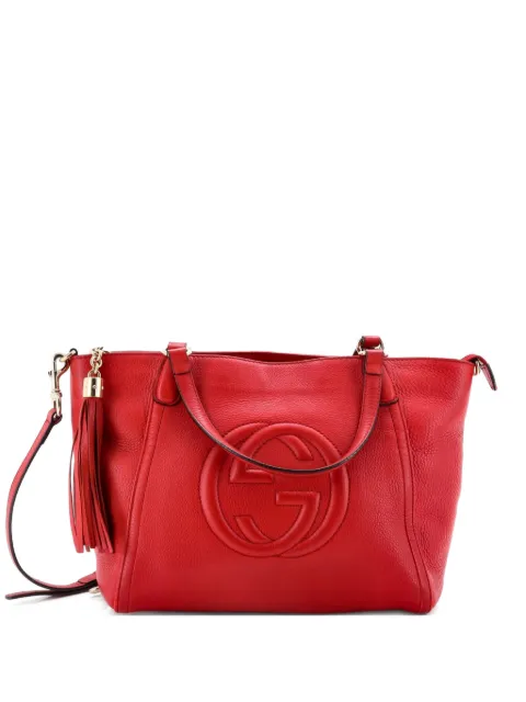 Gucci Pre-Owned Soho Convertible Top Handle Bag Leather Small satchel Red BTEFWE4BTWR1UIDV