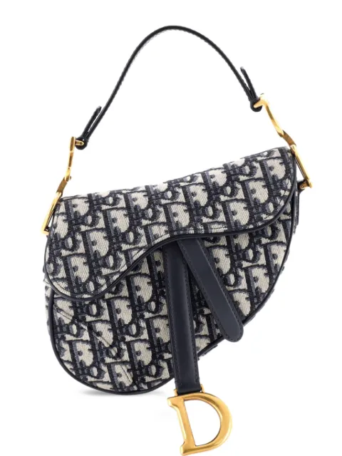 Christian Dior Pre-Owned Saddle Handbag Oblique Canvas Mini shoulder bag Blue 6CAUY4F7JEQQPJCL