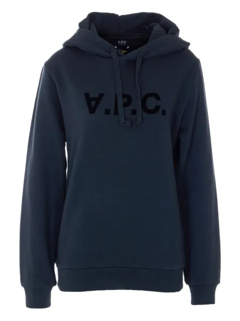 A.P.C. velvet logo hoodie Blue COHMCM27908TZE