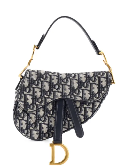 Christian Dior Pre-Owned Saddle Handbag Oblique Canvas Mini shoulder bag Blue IB86N2ELA52WJ67F