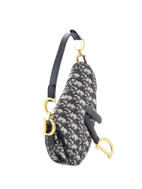Christian Dior Pre-Owned Saddle Handbag Oblique Canvas Mini shoulder bag Blue GZ0XS4JCP9P3NDJ5