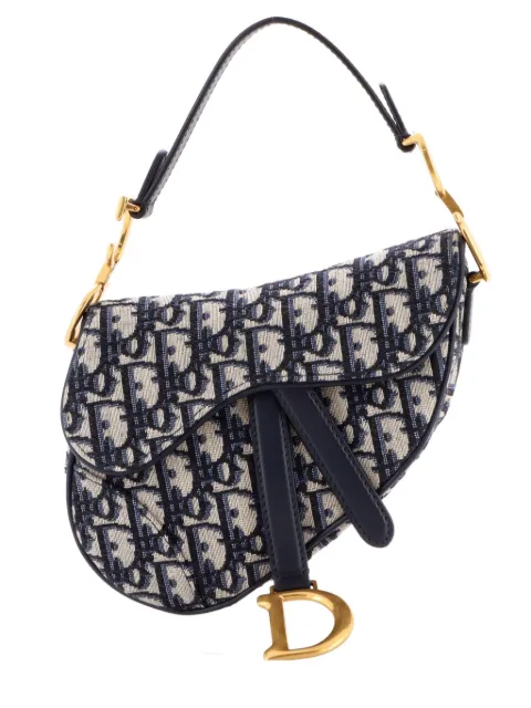 Christian Dior Pre-Owned Saddle Handbag Oblique Canvas Mini shoulder bag Blue X3OYB08DPS7J4KII
