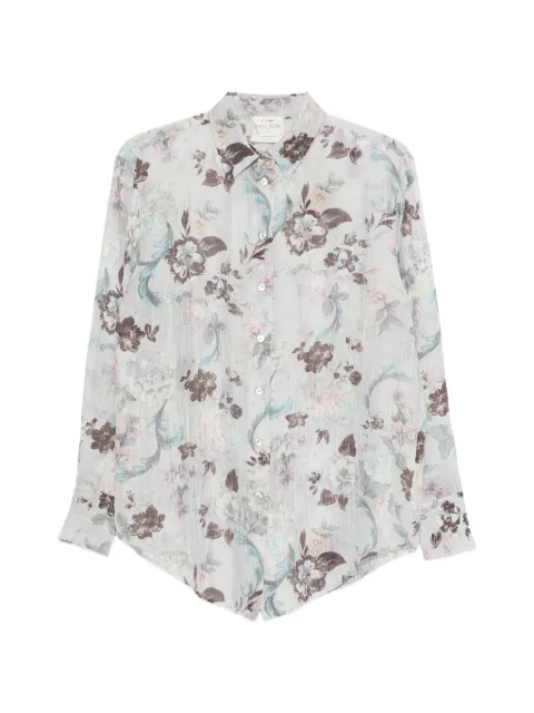 Forte Forte floral-pattern long-sleeve shirt Blue 14725