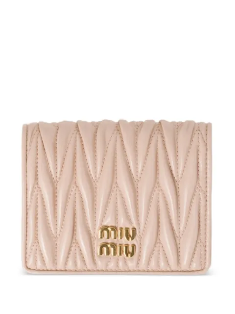 Miu Miu Matelassé leather wallet Pink 5MV204AFPP