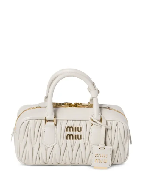 Miu Miu Arcadie matelassé nappa leather bag White 5BB142VOONAN88