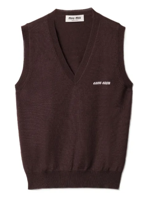 Miu Miu wool sweater vest Brown MMV209SOOO14RH