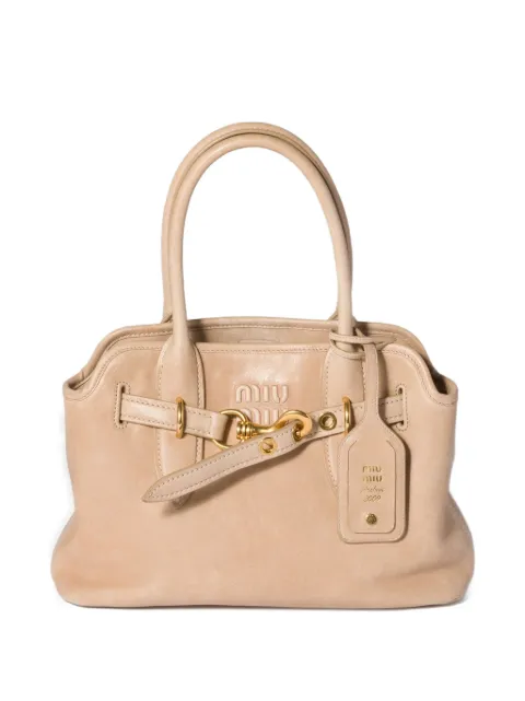 Miu Miu Aventure nappa leather bag Neutrals 5BA292VOON2BBL