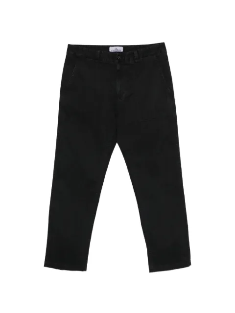 Stone Island 3100003 organic cotton stretch broken twill 'old' effect trousers Black L1S153100003S0004
