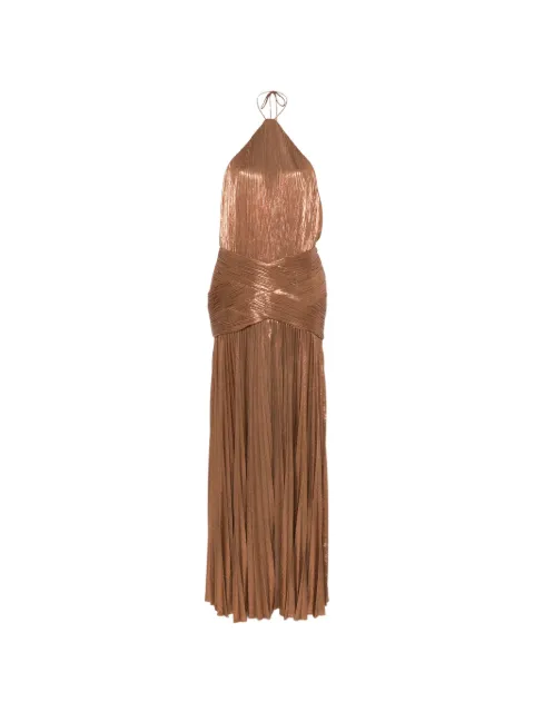 Retrofete Amberley pleated halterneck maxi dress Brown RR261228317SEPIA