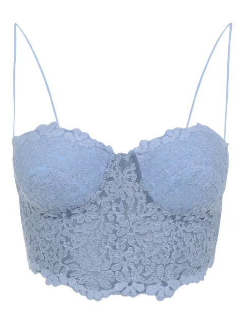 Ermanno Scervino structured chantilly lace bustier Blue D482L345EWF53932