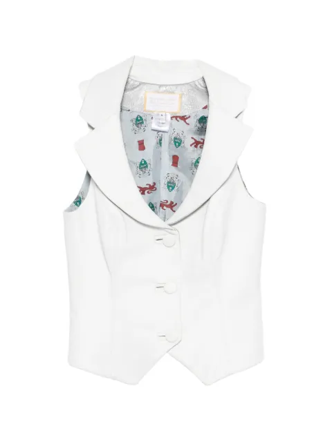 MITILIANE COUTURE shawl-collar leather vest White 1032