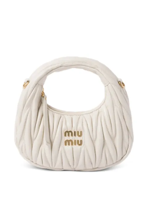 Miu Miu Wander matelassé leather mini bag White 5BP078VOOOAN88