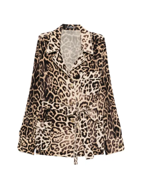 Ermanno Scervino leopard-print tie jacket Brown D482I353YLI