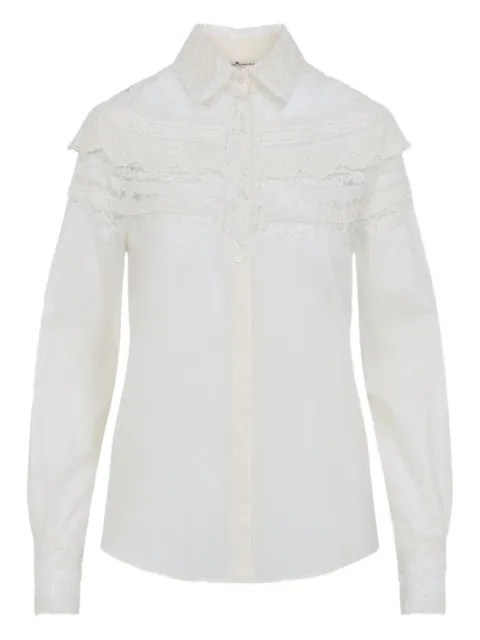 Ermanno Scervino lace-detail buttoned shirt White D482K328APJBN