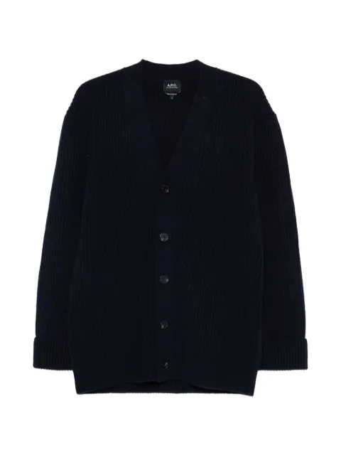 A.P.C. buttoned V-neck cardigan Blue WVBBRM22002